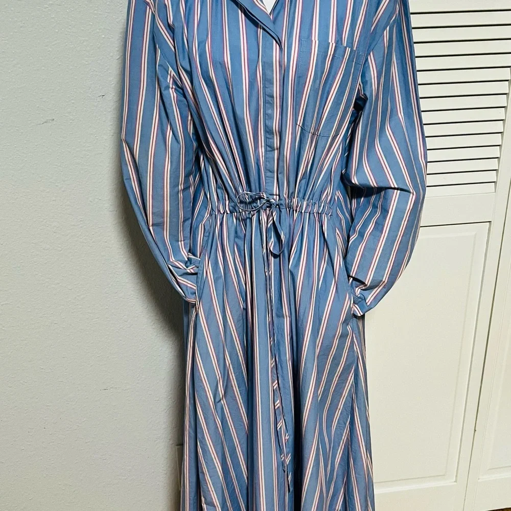Comfy Cotton Dress – Drawstring Waist & Button Cuffs - Picture 1 of 7